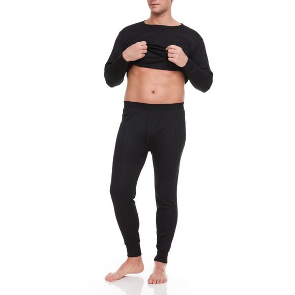 Thermals Men 100% Cotton Fleece Long Johns Warm Winter Baselayer Set 2 PAIRS NWT - Picture 6 of 9